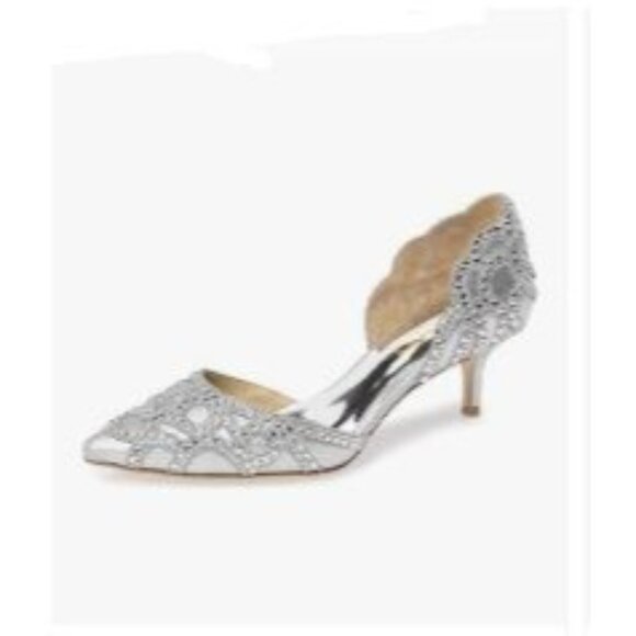XYD Women's Pumps, Elegant Pointed Toe, D'Orsay Kitten Low Heels, Rhinestone Stu - Picture 1 of 8